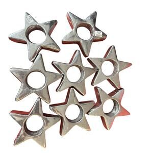 Set of 8 Star-Shaped Aluminum Napkin Rings – Made in Mexico